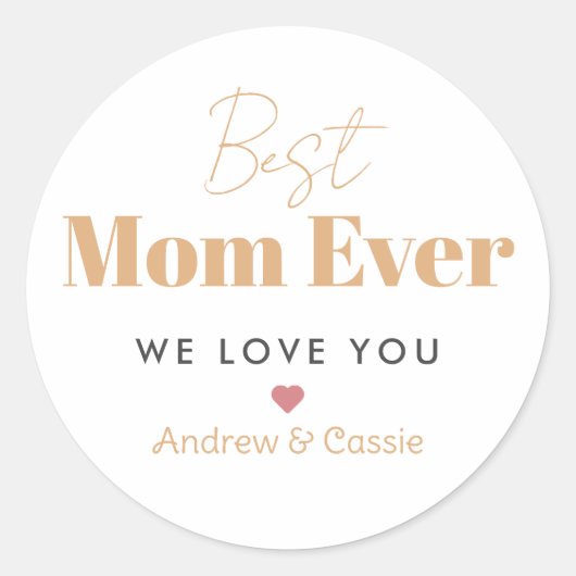 Sticker Rond Meilleure maman jamais (Devant)