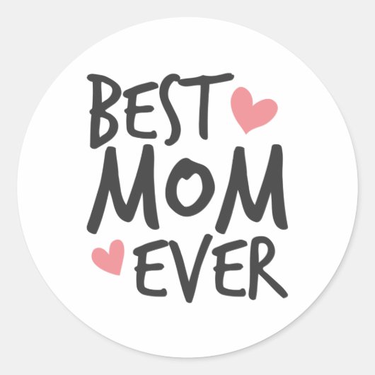 Sticker Rond Meilleure maman jamais la typographie de la Fête d (Devant)