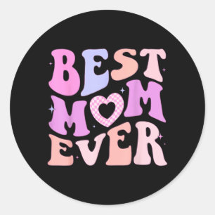 Sticker Rond Meilleure Maman Pour Enfants Garçon Fille Femmes M