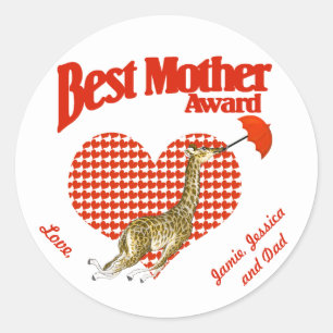 Sticker Rond Meilleure mère Prix Keepsaké