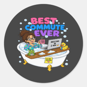 Sticker Rond Meilleure Navette de Tous les Temps Drôle de Trava