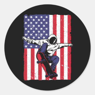 Sticker Rond Meilleure œuvre d'art pour skateboardeur pour homm