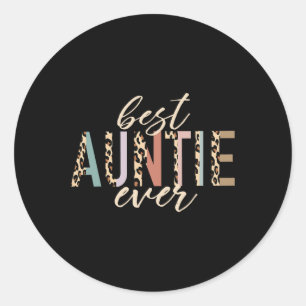 Sticker Rond Meilleure Tante Jamais Cadeaux Tante Empreinte de