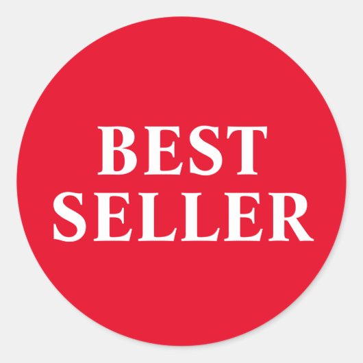 Sticker Rond Meilleure vente rouge (Devant)
