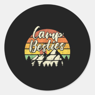 Sticker Rond Meilleures amies de campement Coucher de soleil ex