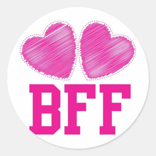 Sticker Rond Meilleurs amis de BFF pour toujours ! ! ! (Devant)