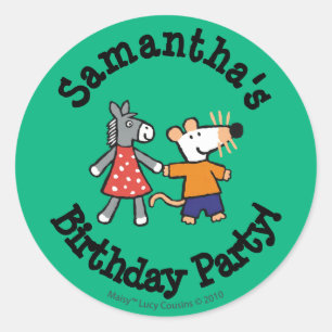 Sticker Rond Meilleurs amis Maisy et mains pointillées de pris