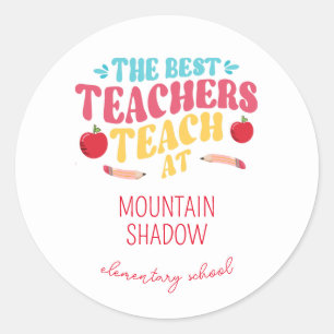 Sticker Rond Meilleurs enseignants Nom de l'école