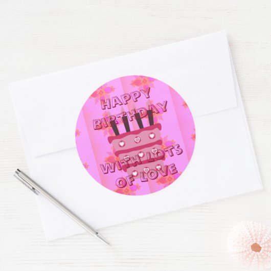 Sticker Rond Meilleurs voeux Anniversaire (Enveloppe)