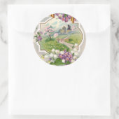 Sticker Rond Meilleurs voeux de Pâques Vintages (Sac)