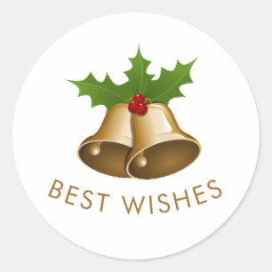 Sticker Rond Meilleurs voeux Jingle Bells
