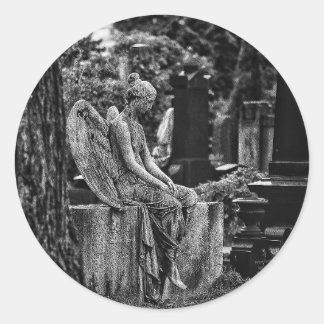 Sticker Rond melancholic and pensive angel