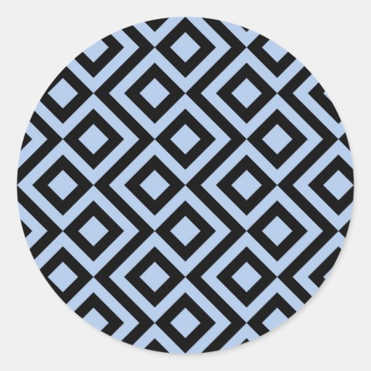 Sticker Rond Mélange Bleu Clair Et Noir (Devant)