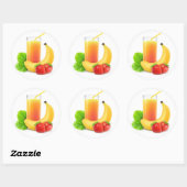 Sticker Rond Mélange de banane fraise (Feuille)