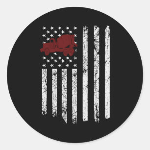 Sticker Rond Mélange de béton Drapeau américain Patriotique Cet