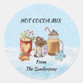 Sticker Rond Mélange de boisson chocolatée chaude de Noël Cadea (Devant)
