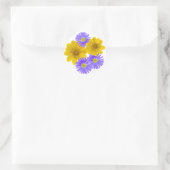 Sticker Rond Mélange de Fleur sauvage jaune violet (Sac)