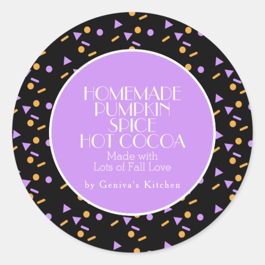 Sticker Rond Mélange de poudres de cacao à la citrouille et aux (Devant)