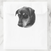 Sticker Rond Mélange Rottweiler-Lab (Sac)