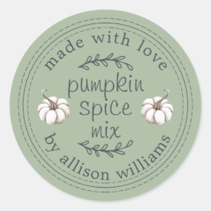 Sticker Rond Mélange rustique fait maison de Pumpkin Spice Vert