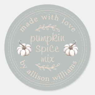Sticker Rond Mélange Rustique Maison pour Épices à Citrouille G