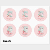 Sticker Rond Mélangeur à gâteau "Cuisiné avec amour" rose (Feuille)
