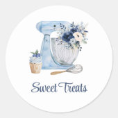 Sticker Rond Mélangeur bleu (Devant)