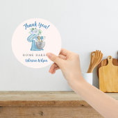 Sticker Rond Melangeur de Fleur Bleue Merci