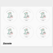 Sticker Rond Mélangeur de gâteau rétro (Feuille)