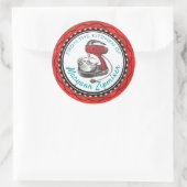 Sticker Rond Mélangeur de stand rétro de la cuisine de l'autoco (Sac)