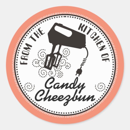 Sticker Rond Mélangeur électrique couleur personnalisée de la c (Devant)