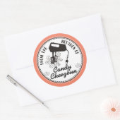 Sticker Rond Mélangeur électrique couleur personnalisée de la c (Enveloppe)