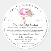 Sticker Rond Mélangeur rose moderne, Boulangerie à domicile Loi (Devant)