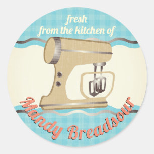 Sticker Rond Mélangeur vintage de support de la cuisine de