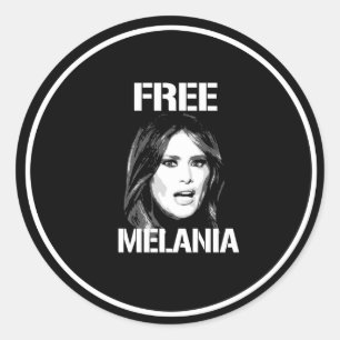 STICKER ROND MELANIA LIBRE - BLANC -