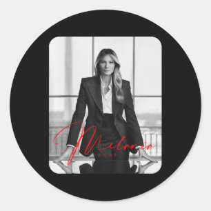 Sticker Rond Melania Trump 2025 Première dame Inauguration Phot