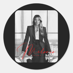 Sticker Rond Melania Trump 2025 Première dame Inauguration Phot