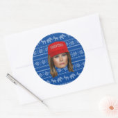 Sticker Rond Melania Trump MAGA Noël (Enveloppe)