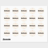 Sticker Rond Melanie nom mignonne design (Feuille)