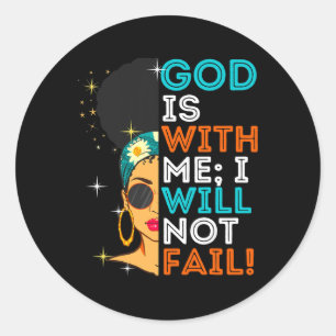 Sticker Rond Melanin Black Femmes Écriture biblique chrétienne 