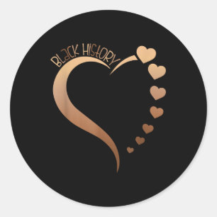 Sticker Rond Melanin Coeur Noir Histoire Mois Fier Noir Afri