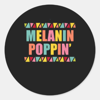 Sticker Rond Melanin Poppin 1990 Hip hop Danse Black Pride