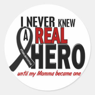 Sticker Rond Melanoma n'a jamais connu un HERO 2 Momma