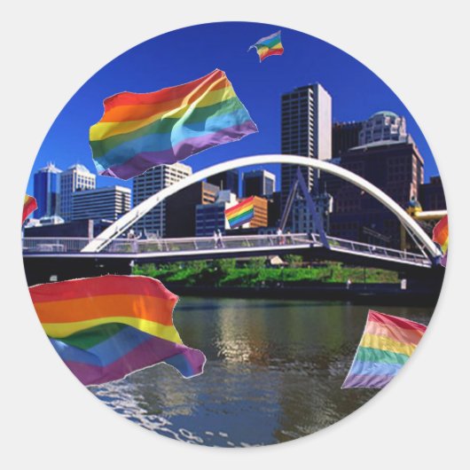 Sticker Rond Melbourne, Australia Pride (Devant)