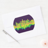 Sticker Rond Melbourne Australie Skyline (Enveloppe)