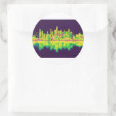 Sticker Rond Melbourne Australie Skyline (Sac)
