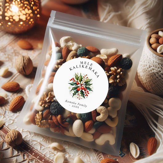 Sticker Rond Mele Kalikemaka Holiday Custom Text