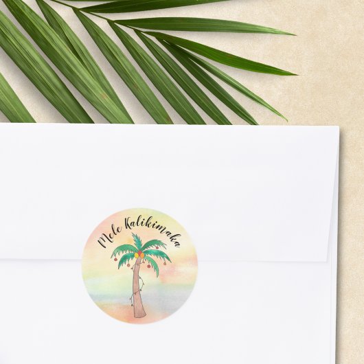 Sticker Rond Mele Kalikimaka