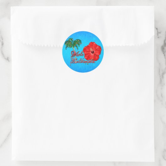 Sticker Rond Mele Kalikimaka (Sac)