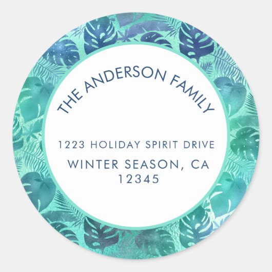 STICKER ROND MELE KALIKIMAKA HAWAIIAN TROPICAL BEACH (Devant)